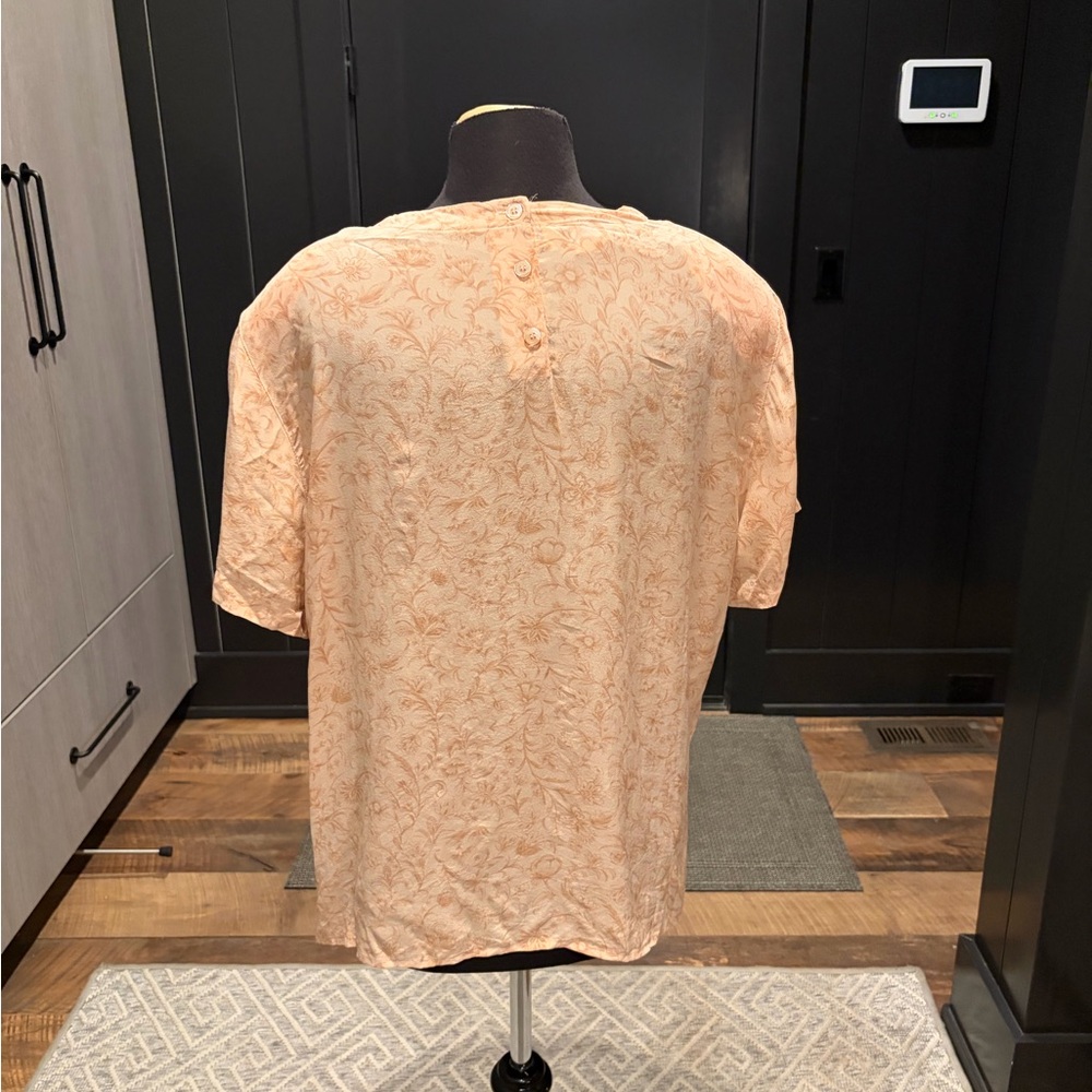 Vintage 90s Jones New York Silk Blend Floral Blouse Size 16 - Picture 2 of 3